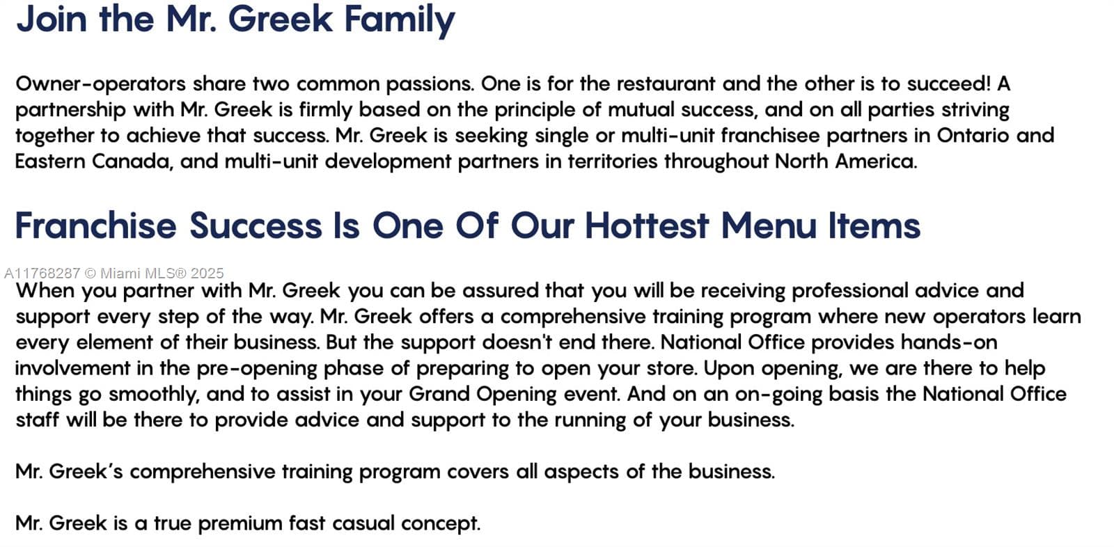 New Mr Greek Franchise with Prime High Traffic Location
